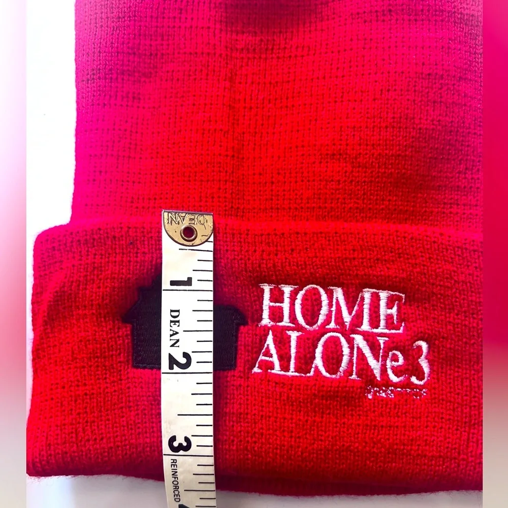 Two Bright Red Vintage Rare Home Alone 3 Knit Hats.  New without Tags-Never Worn